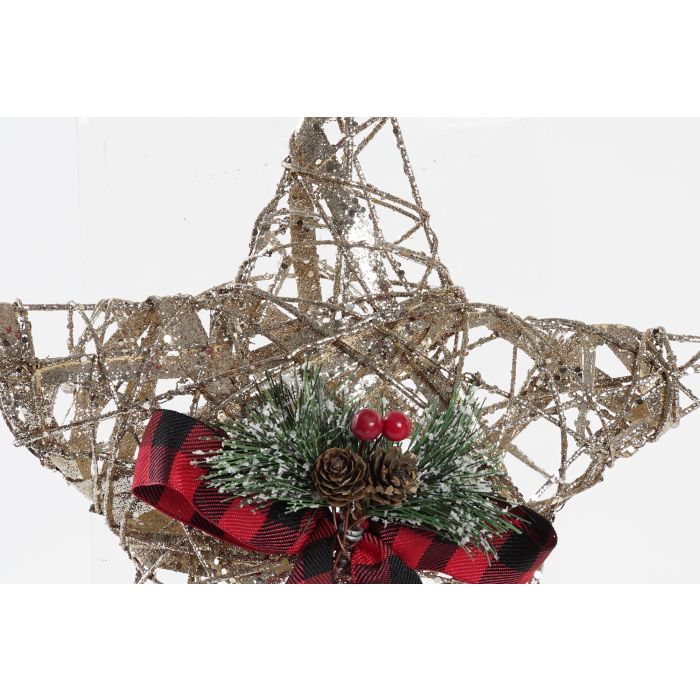 Estrella Navidad Alpina DKD Home Decor Natural 5 x 30 x 30 cm (6 Unidades) 3