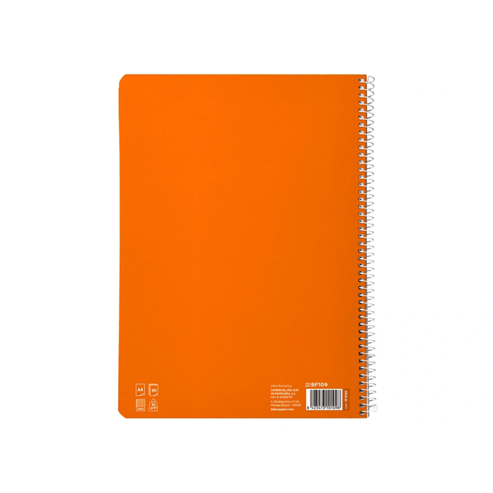 Liderpapel Cuaderno Espiral A4 Pautaguía Tapa Blanda 80 Hojas 75gr Cuadro Pautado 3mm Color Naranja 2