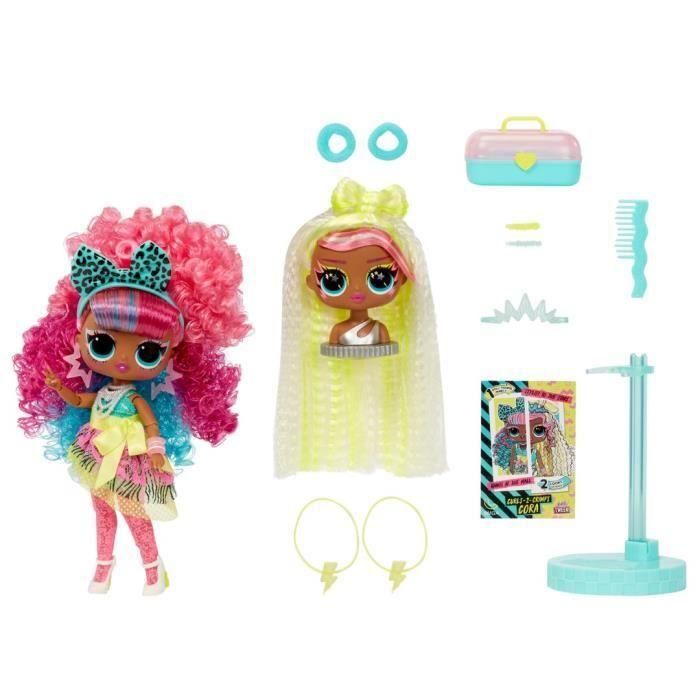L.O.L. Surprise! LIT593263EUC Muñeca Tweens Surprise Swap Fashion Curls-2-Crimps Cora 17 cm con Mini Cabezal y Accesorios 1