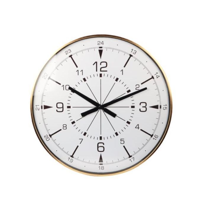 Reloj Pared Loft DKD Home Decor Dorado Blanco 3 x 60 x 60 cm