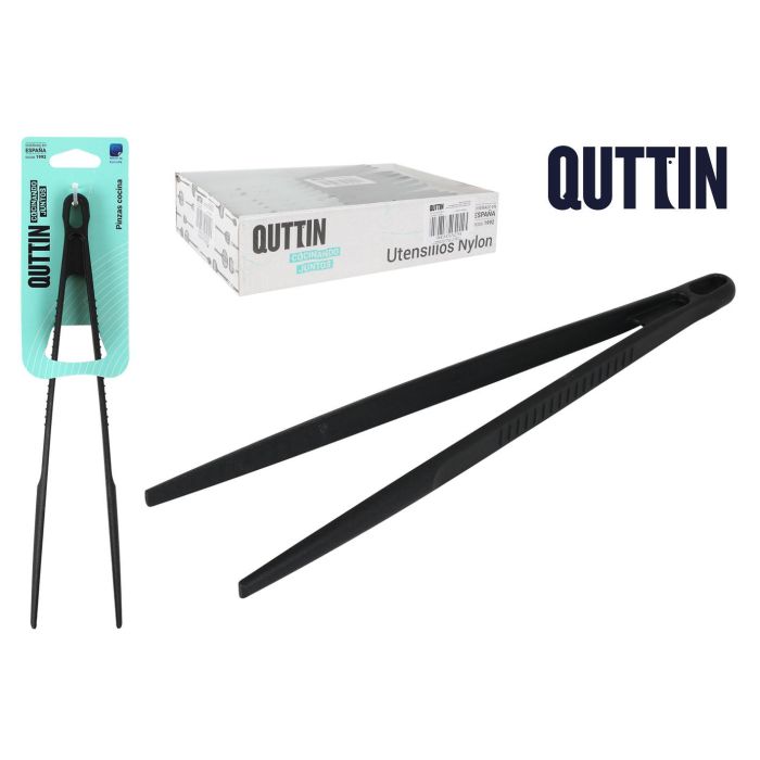 Pinzas de cocina Quttin 28 cm nylon negro (24 Unidades) Pinzas de cocina Quttin 28 cm nylon negro (24 Unidades)