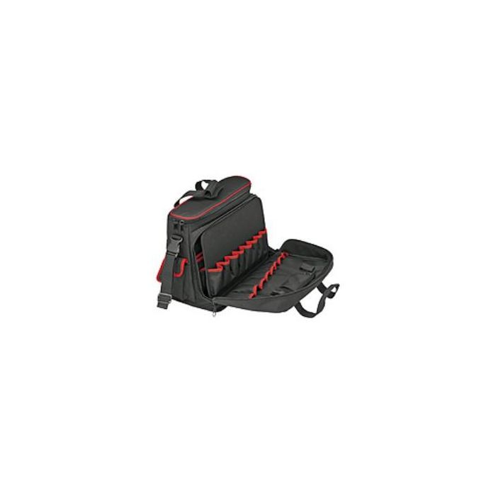 Knipex 00 21 10 LE Maleta para Portátil y Herramientas de Servicio, Poliéster Negro/Rojo con Bolsillos y Asas
