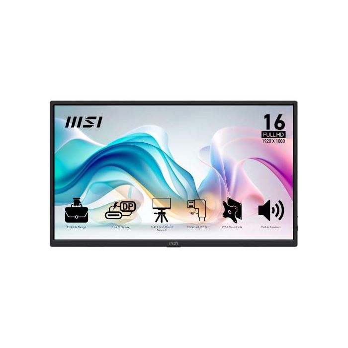 MSI 9S6-3PE50M-011 Monitor Portátil Negro 15.6" Full HD LED USB Tipo C MSI 9S6-3PE50M-011 Monitor Portátil Negro 15.6" Full HD LED USB Tipo C
