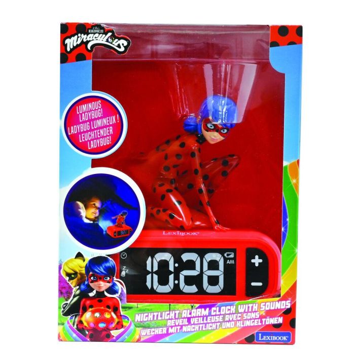 Reloj Despertador Luz Nocturna 3D Prodigiosa Ladybug 2