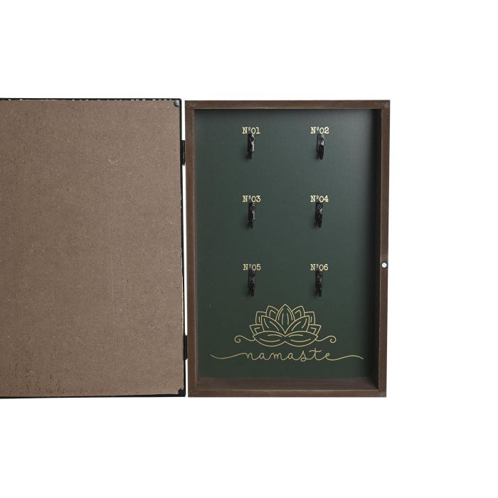 DKD Home Decor Guardallaves Oriental 2023 Natural Negro MDF 6 x 30 x 20 cm (2 Unidades) 2