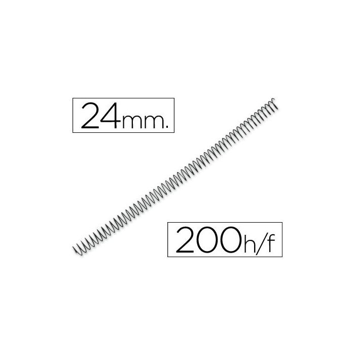 Espiral Metalico Q-Connect 64 5:1 24 mm 1,2 mm Caja De 100 Unidades