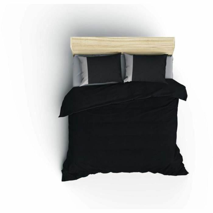 ASI8682870018990 Juego de Cama de Algodón 100% Negro: Funda Nórdica 220x240 cm y 2 Fundas de Almohada 60x60 cm 4 ASI8682870018990 Juego de Cama de Algodón 100% Negro: Funda Nórdica 220x240 cm y 2 Fundas de Almohada 60x60 cm 4