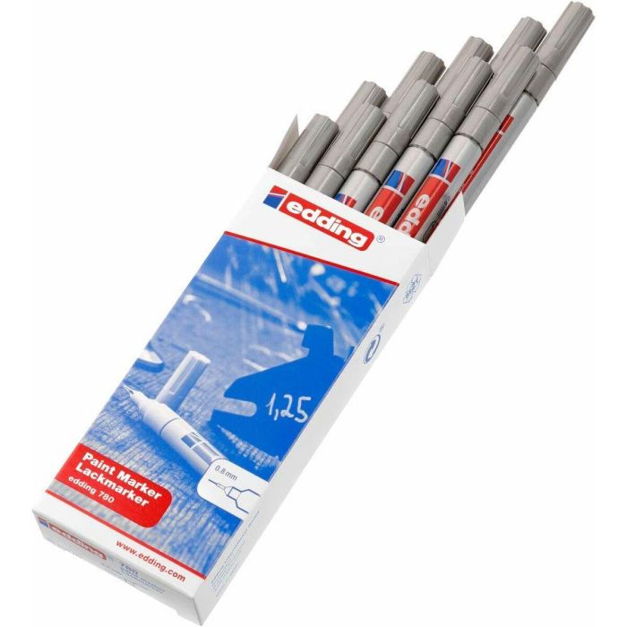 Rotulador permanente Edding 780 Plateado (10 Unidades) 1 Rotulador permanente Edding 780 Plateado (10 Unidades) 1
