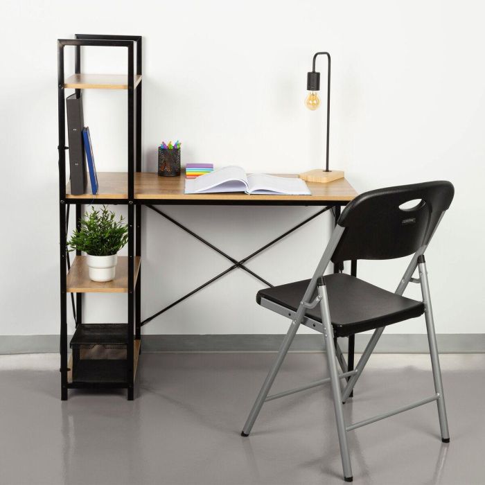 Mesa de Escritorio con Estantería Max Home Acero Melamina Aglomerado 120 x 12 x 64 cm 5 Mesa de Escritorio con Estantería Max Home Acero Melamina Aglomerado 120 x 12 x 64 cm 5