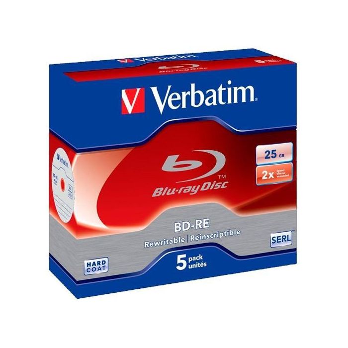 Verbatim Bd-R Blu-Ray 25 grb 6X Speed Datalife - 5 En Caja Jewel Verbatim Bd-R Blu-Ray 25 grb 6X Speed Datalife - 5 En Caja Jewel