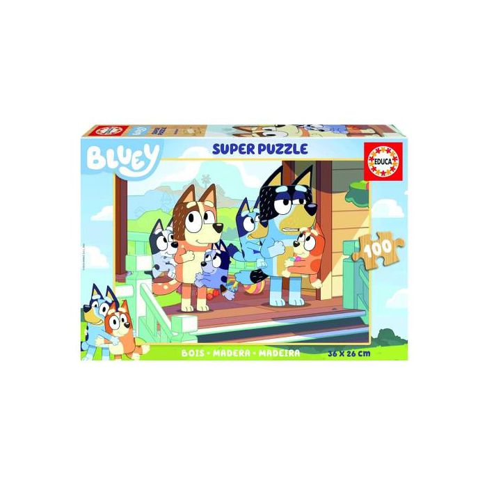 Educa Puzzle Infantil de Madera 100 Piezas Bluey para Niños 6 a 8 Años
