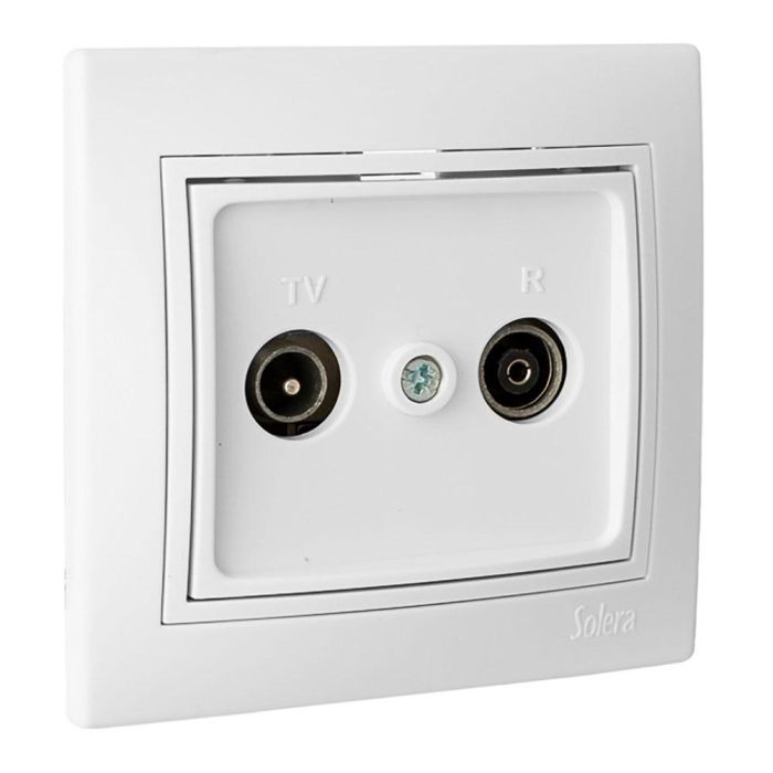 Solera Toma de señal para TV y radio color blanco serie Europa ERP47U 0 Solera Toma de señal para TV y radio color blanco serie Europa ERP47U 0
