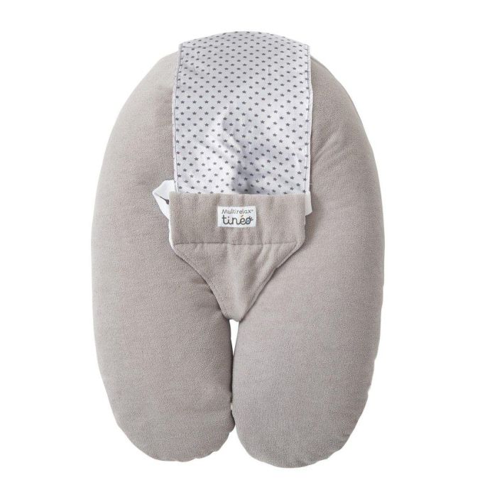 TINEO Multirelax - Cojín de maternidad escalable - Esponja - Gris y lunares TINEO Multirelax - Cojín de maternidad escalable - Esponja - Gris y lunares