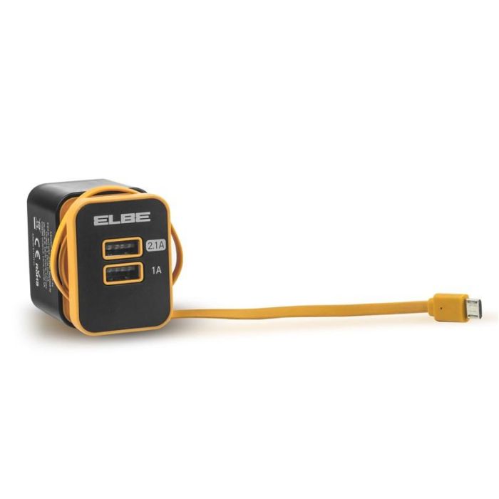 Elbe CARG-2000-N Cargador USB de Pared 2 Puertos (2.1A + 1A) + Cable Micro USB Incluido - Compatible con Dispositivos Android 5 Elbe CARG-2000-N Cargador USB de Pared 2 Puertos (2.1A + 1A) + Cable Micro USB Incluido - Compatible con Dispositivos Android 5