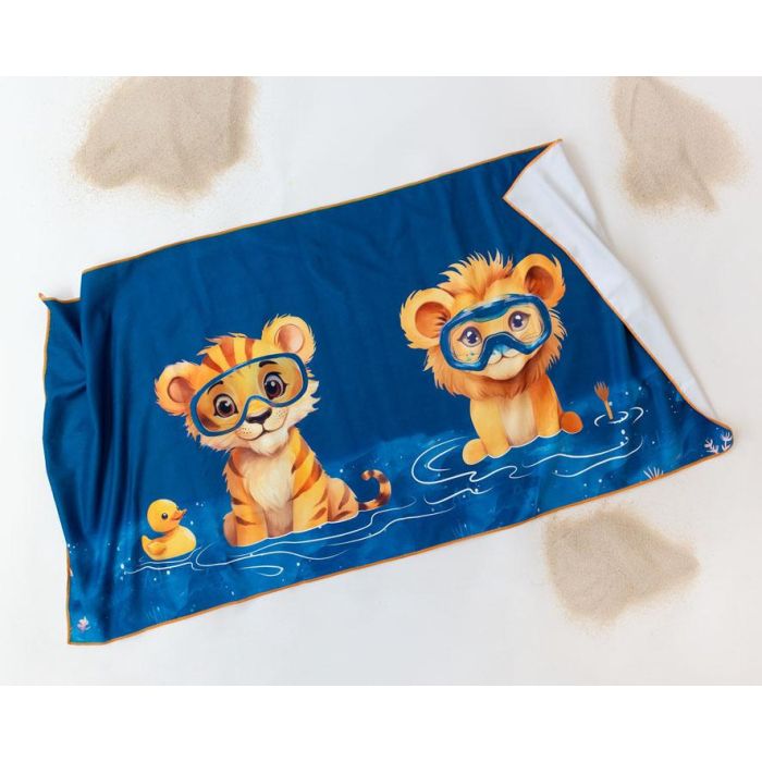 Kiokids Toalla de Playa y Piscina para Bebé Microfibra Azul con Animales. Secado Rápido, Súper Absorbente, 75x150 cm, con Bolsa de Transporte. 0 Kiokids Toalla de Playa y Piscina para Bebé Microfibra Azul con Animales. Secado Rápido, Súper Absorbente, 75x150 cm, con Bolsa de Transporte. 0
