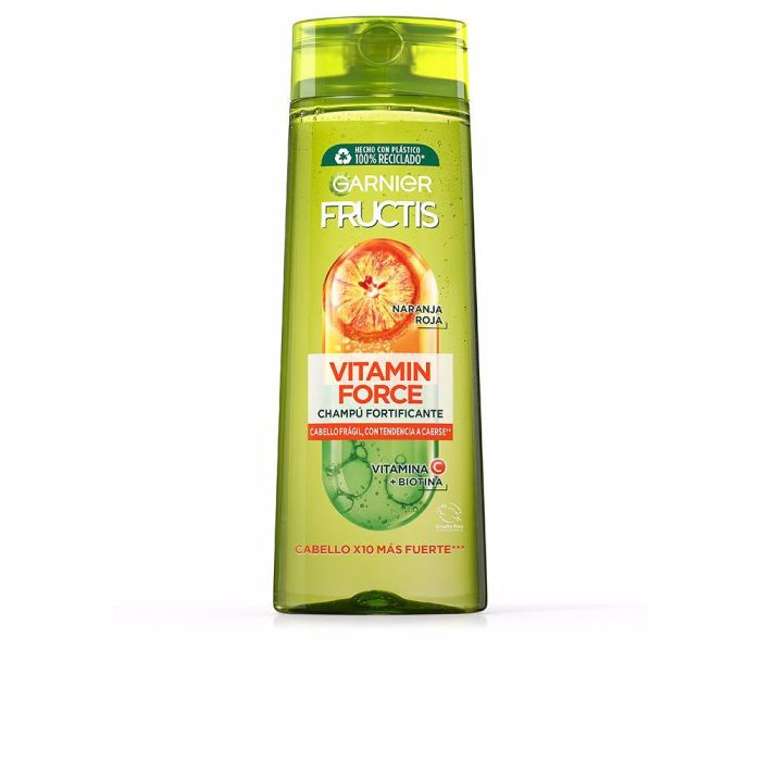 Garnier Champú Fructis Vitamin Force Anticaída con Vitamina C y Biotina para Cabello Frágil 360 ml Garnier Champú Fructis Vitamin Force Anticaída con Vitamina C y Biotina para Cabello Frágil 360 ml