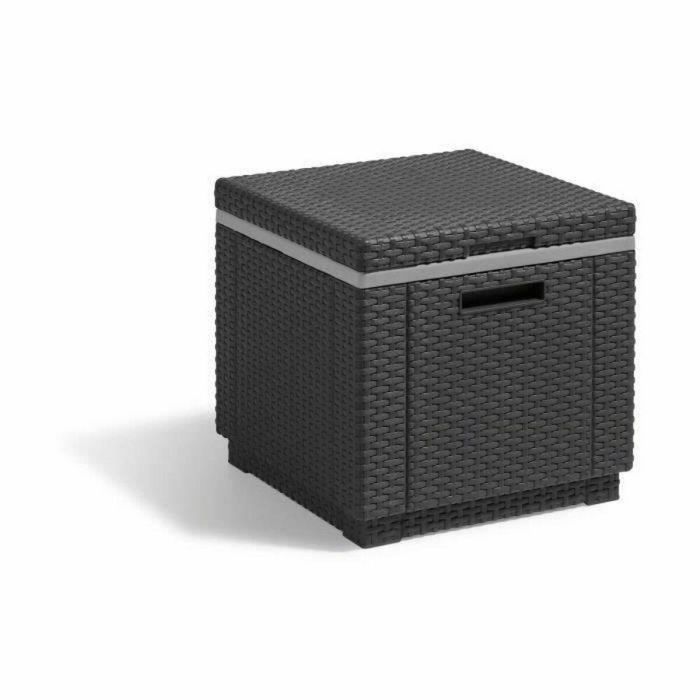 ALLIBERT Keter Mesa de Centro Arcón con Aislamiento Térmico Exterior de Resina Tejida Gris