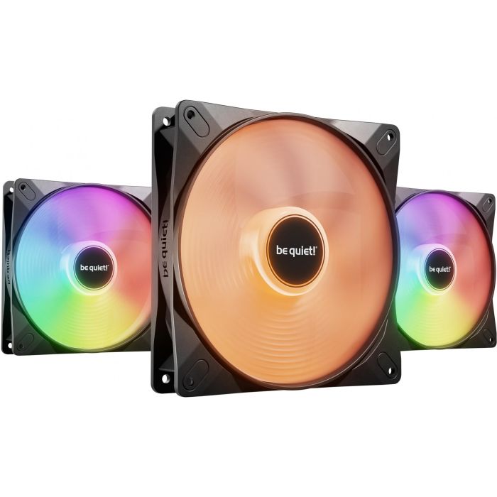be quiet! LIGHT WINGS LX PWM Triple-Pack Ventilador 140mm con Iluminación LED RGB Controlable y Rodamientos de Rifle para PC