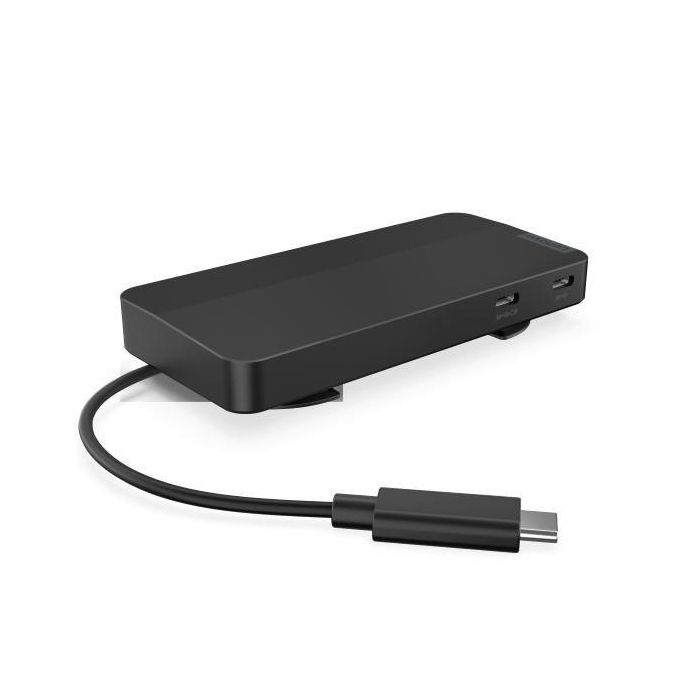 Lenovo 40B90000WW Travel Dock USB-C Dual Display Inalámbrico, 2x USB 3.2 Gen 1 Type-C, 1x HDMI 2.1, 1x DisplayPort 1.4, Ethernet 1000Mbit/s, Negro Eclipse Black 4K Ultra HD 1