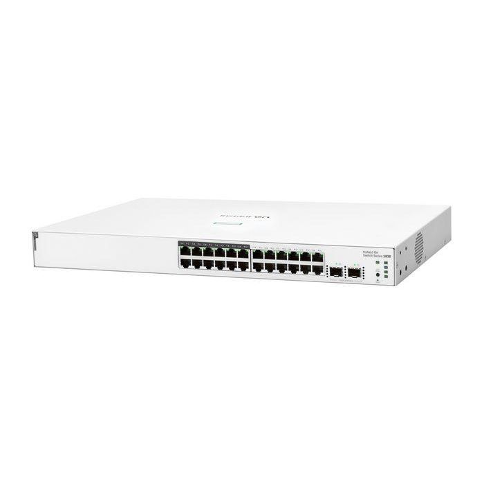 HP Enterprise Aruba Instant On 1830 24G Switch Gestionado L2 PoE+ (195W) con 24 Puertos Gigabit y 2 SFP para Montaje en Rack 1