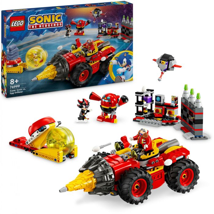 LEGO 76999 Sonic the Hedgehog Super Sonic vs. Egg Drillster, con Shadow y el Dr. Eggman 2
