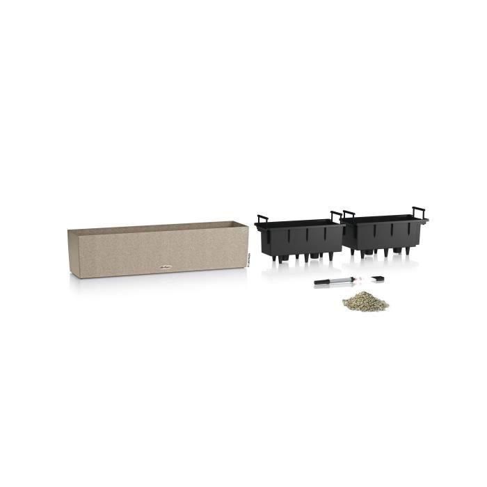LECHUZA Jardinera BALCONERA Stone 80 TODO EN UNO Beige 1