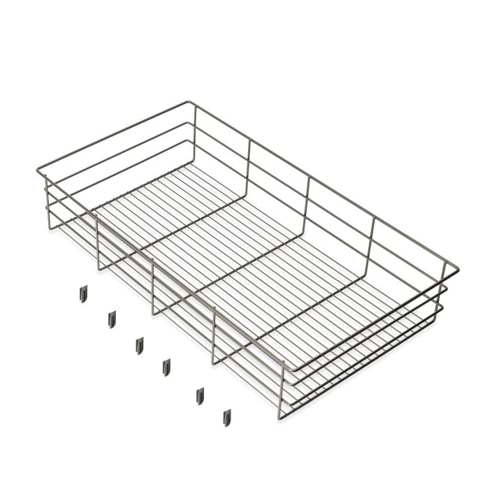 Emuca Cajón de alambre para armarios y vestidores Quartz, 740mm (M90), Acero, Titanio