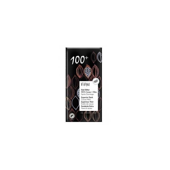 Chocolate Negro Superior 100% Nibs Cacao 80G Vegan Chocolate Negro Superior 100% Nibs Cacao 80G Vegan