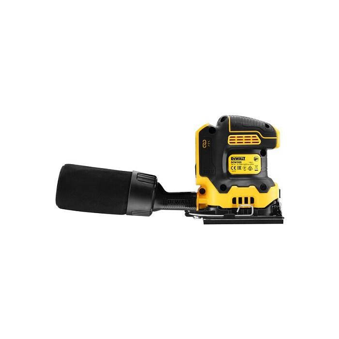 DeWALT DCW200NT-XJ Lijadora de Hoja Orbital a Batería 18V sin Escobillas, Velocidad Variable 8000-13500 OPM, Ø Orbital 1.6 mm, Incluye Adaptador para Aspiración 5