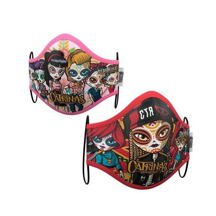 My Other Me Máscara Higiénica Premium Catrinas para Niños, Talla 10 a 12 Años, Diseño Multicolor 1 My Other Me Máscara Higiénica Premium Catrinas para Niños, Talla 10 a 12 Años, Diseño Multicolor 1