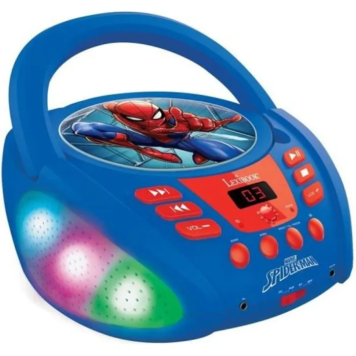 Lexibook Reproductor CD Bluetooth Spider-Man con Efectos de Luz y Karaoke para Niños 0 Lexibook Reproductor CD Bluetooth Spider-Man con Efectos de Luz y Karaoke para Niños 0