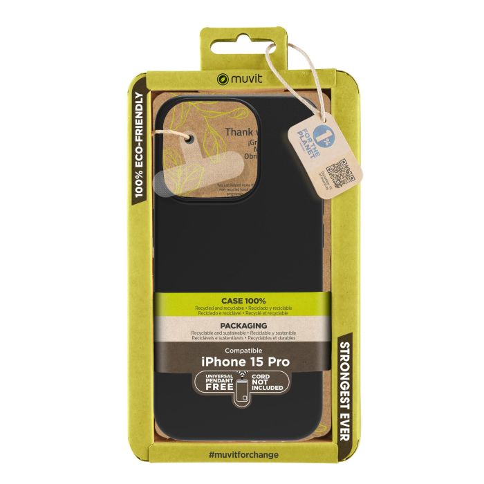Muvit Funda Recycletek para Apple iPhone 15 - Protección Ecológica con Material Reciclado Muvit Funda Recycletek para Apple iPhone 15 - Protección Ecológica con Material Reciclado