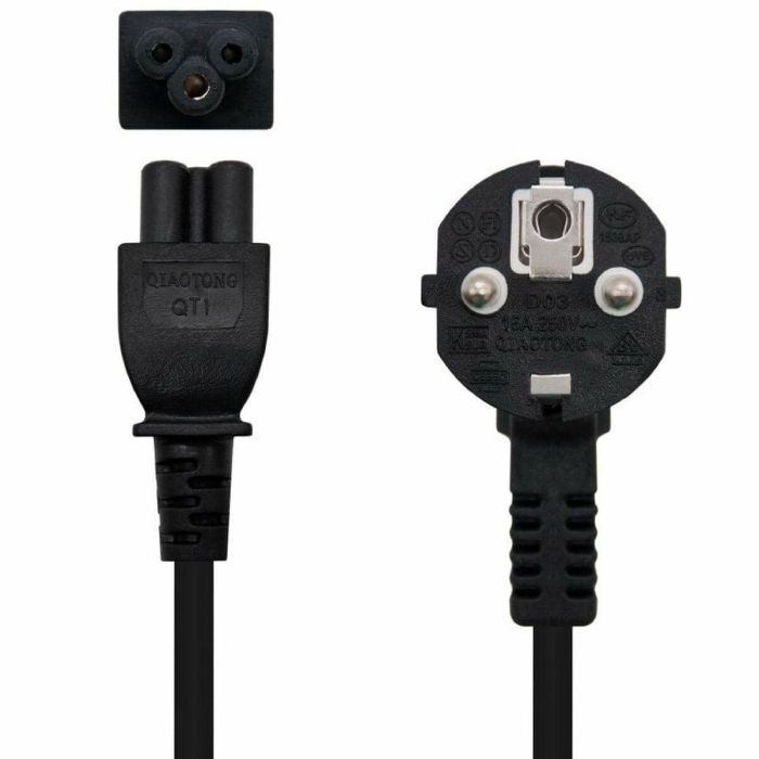 NANOCABLE Cable alim. trebol, CEE7 acodado/M-C5/H, 2 m NANOCABLE Cable alim. trebol, CEE7 acodado/M-C5/H, 2 m
