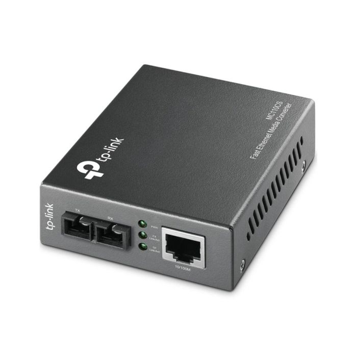 TP-Link MC110CS Convertidor de Medio Fast Ethernet Fibra Óptica Monomodo 100BASE-FX a Ethernet UTP 100Base-TX SC 1310nm 20km Negro TP-Link MC110CS Convertidor de Medio Fast Ethernet Fibra Óptica Monomodo 100BASE-FX a Ethernet UTP 100Base-TX SC 1310nm 20km Negro