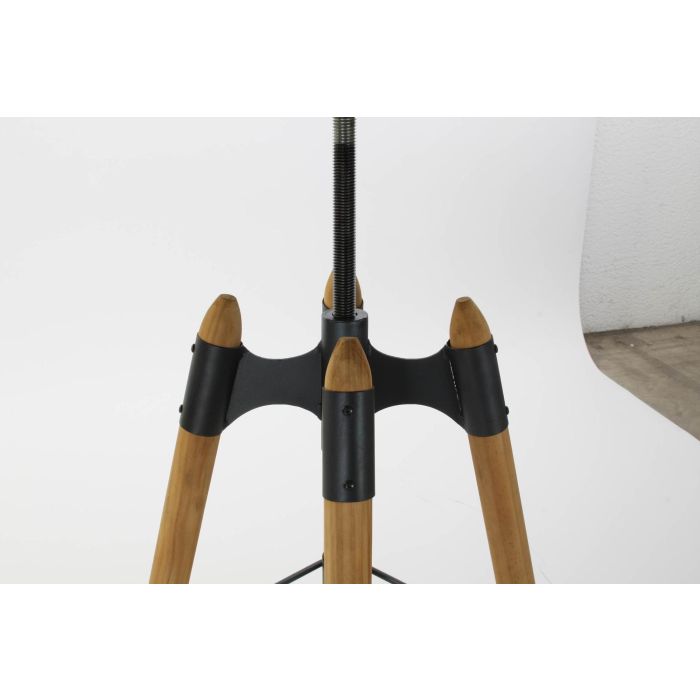 DKD Home Decor Mesita Auxiliar Vintage Natural Negro Metal Madera 60 x 105 x 60 cm 3