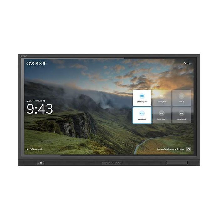 AVOCOR AVE-7540 Monitor Interactivo 75'' 190cm 4K UHD (3840x2160) con Táctil, DisplayPort, HDMI, USB