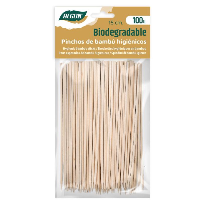 Set de 100 pinchos higiénicos de bambú 150 x 2.5 mm - Algon (36 Cajas) 2 Set de 100 pinchos higiénicos de bambú 150 x 2.5 mm - Algon (36 Cajas) 2