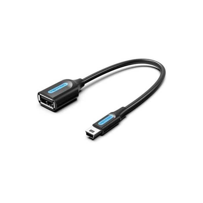 Vention CCTBB Cable USB 2.0 OTG Mini-B Macho a USB A Hembra 480Mbps 15cm Negro para Cámaras y Dispositivos Móviles