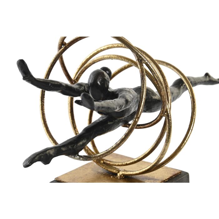 DKD Home Decor Figura Decorativa Moderna Gimnasta de Resina y Metal Negro Dorado 14 x 29.5 x 36 cm 2