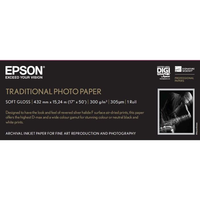 Epson GF papel Photo Traditional 17&quot x 15,2m - 300 g/m2