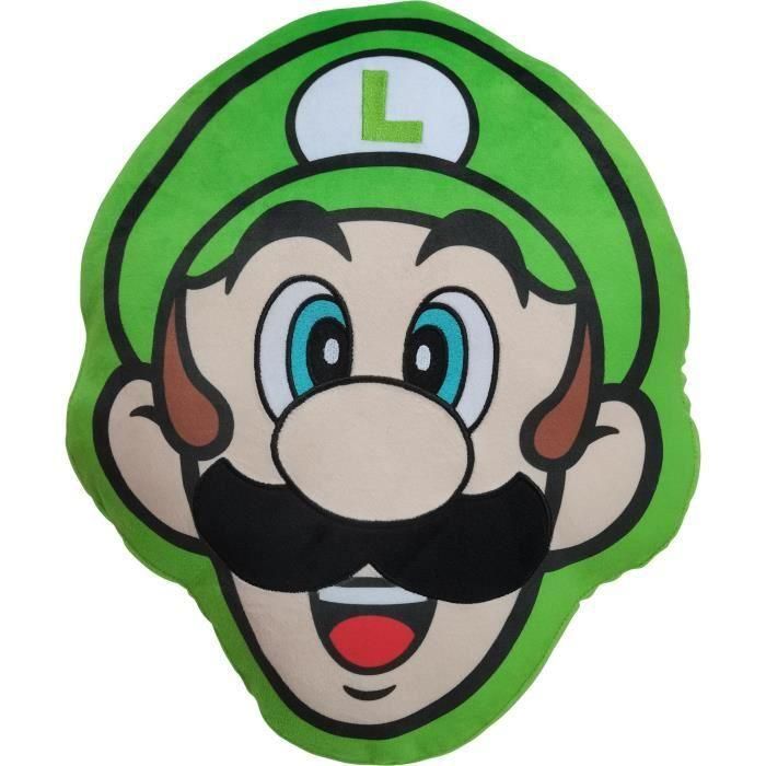 Cojín 3D - MARIO BROS - Cara de Luigi - Microfibra - 40 cm 0 Cojín 3D - MARIO BROS - Cara de Luigi - Microfibra - 40 cm 0