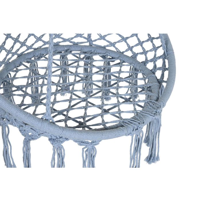 DKD Home Decor Silla Colgante Azul Celeste para Terraza y Jardín, Algodón y Acero, 100kg, 80x63x128 cm 1