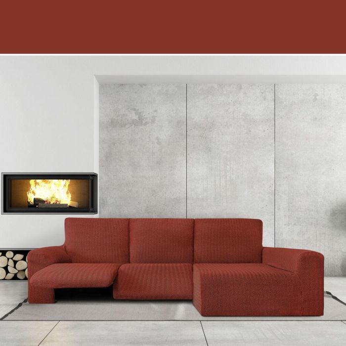 Funda para chaise longue de brazo largo derecho Eysa JAZ Rojo Oscuro 180 x 120 x 360 cm 4