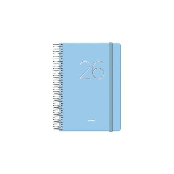 Agenda Anual (2026) Dohe Gloss Espiral Tapa Extra Con Goma 125X180 D/P Azul