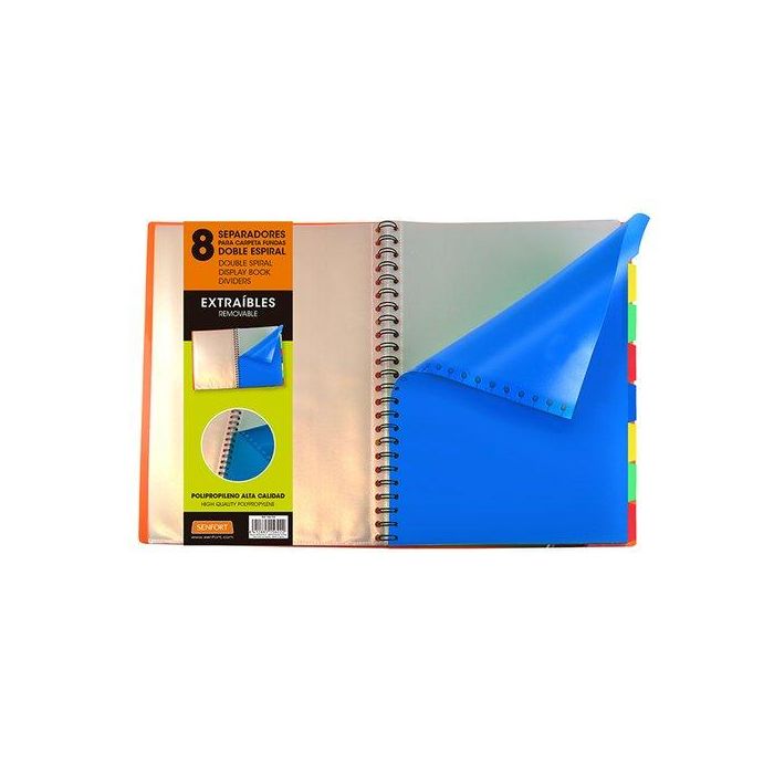 Separadores Senfort Dynamic Extraible Para Wire-O Pp Opaco A4 8 Pestañas (Set de 10)