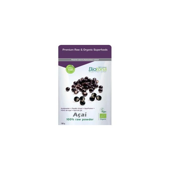 BIOTONA Açaí Raw Power en Polvo 150gr | Rico en Antioxidantes | Ecológico y Vegano para Smoothies y Batidos