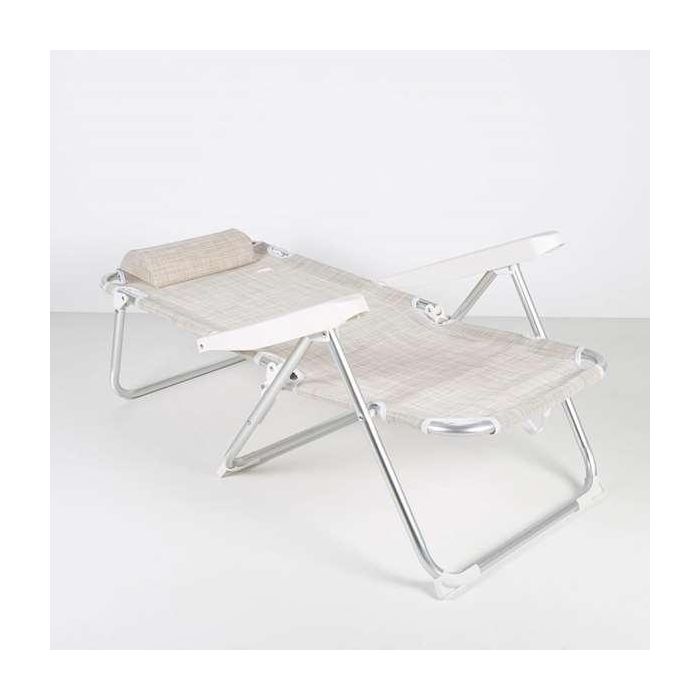 Silla playa alta plegable aluminio blanca 48x60x90 cm con cojin y asa. 5 Silla playa alta plegable aluminio blanca 48x60x90 cm con cojin y asa. 5