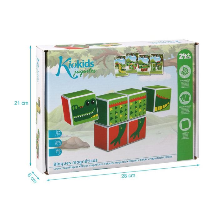 Puzzle Magnético con Tarjetas de Actividades 6 Piezas para Niños +24 Meses Plástico y Papel 1 Puzzle Magnético con Tarjetas de Actividades 6 Piezas para Niños +24 Meses Plástico y Papel 1