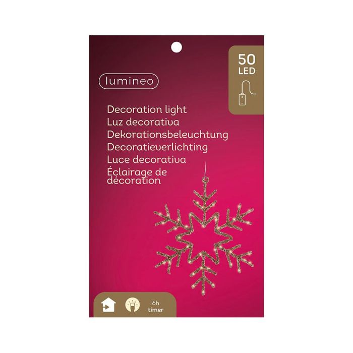 Copo de nieve luz led decorativa interior 38 x 38 cm 2