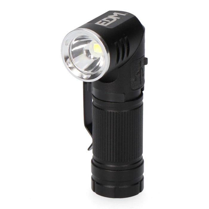 Edm Mini Linterna LED Nano Vortex, Aluminio, 8W 450 lm, Recargable USB C, Cabezal Direccionable 90°, Base Magnética, IP44 0 Edm Mini Linterna LED Nano Vortex, Aluminio, 8W 450 lm, Recargable USB C, Cabezal Direccionable 90°, Base Magnética, IP44 0